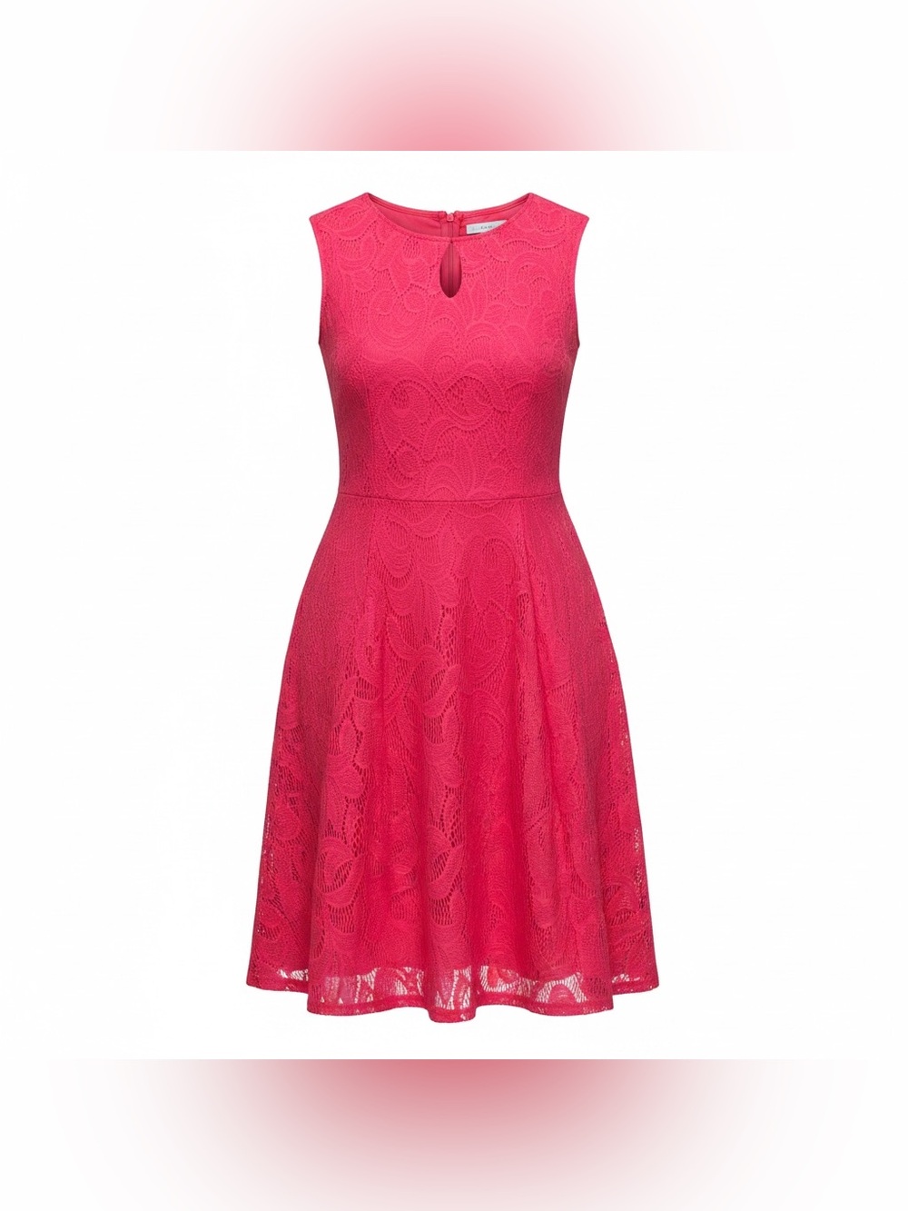 London Style Collection Dress Lace Fit & Flare  Women’s 10 Coral Orange Lined